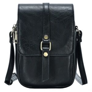 Antik Kraft Black Leather Crossbody